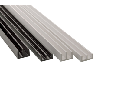 Glasführungsschienen - Glasführungsprofile für 4mm Glas (oben & unten) 1 Paar
