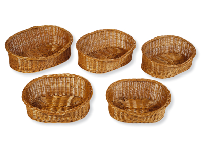 Hundekorb hellbraun aus geflochtener Weide