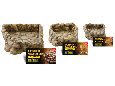 Exo Terra Corner Water Dish | Eck - Wassernapf in Kieselstein Optik 