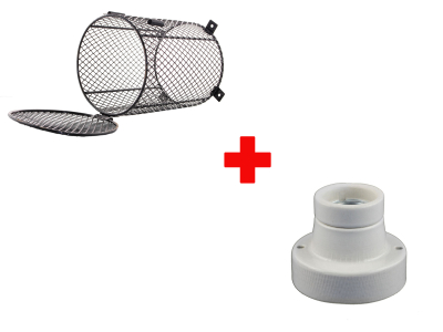 Lampenschutzkorb Komplett Set fürs Terrarium - Schutzkorb Fassung & Zuleitung